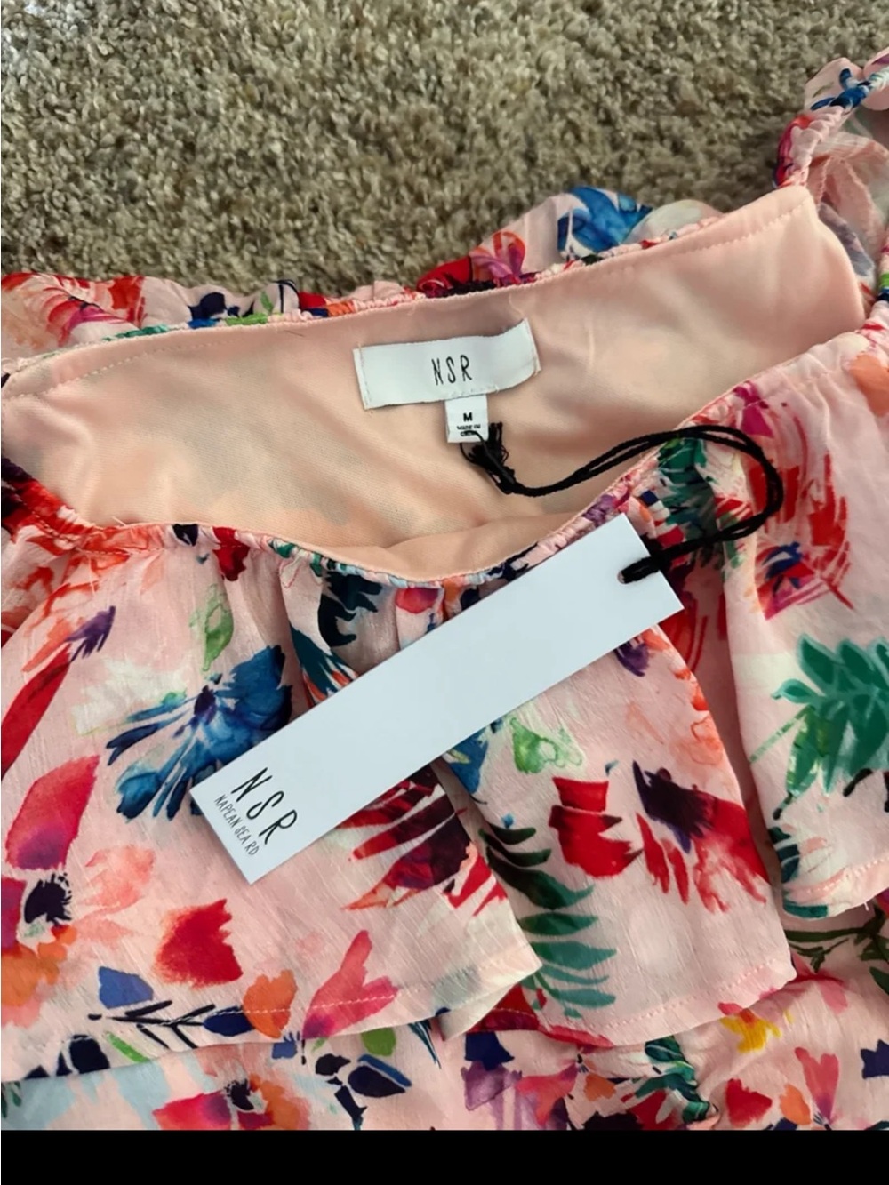 NWT NSR (Napean Sea Road) Floral Ruffled Midi Dress SIZE Small - Picture 8 of 12